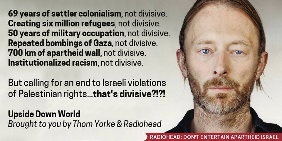 IPNOTGlobal's tweet image. Any comments @RadioHead ?#CancelTheShow  via @PACBI