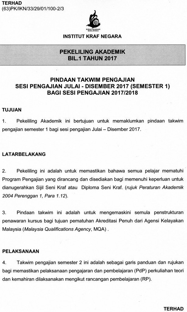 IKN_KRAF's tweet photo. Pekeliling Akademik Bil.1 Tahun 2017 https://t.co/8YWMNsbDvM https://t.co/jIubNlekA7