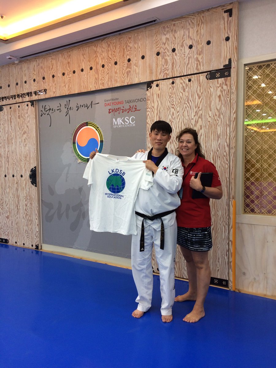 Mission accomplished! We learned some kicks and punches and we even broken wooden boards! #LKDSBinKorea