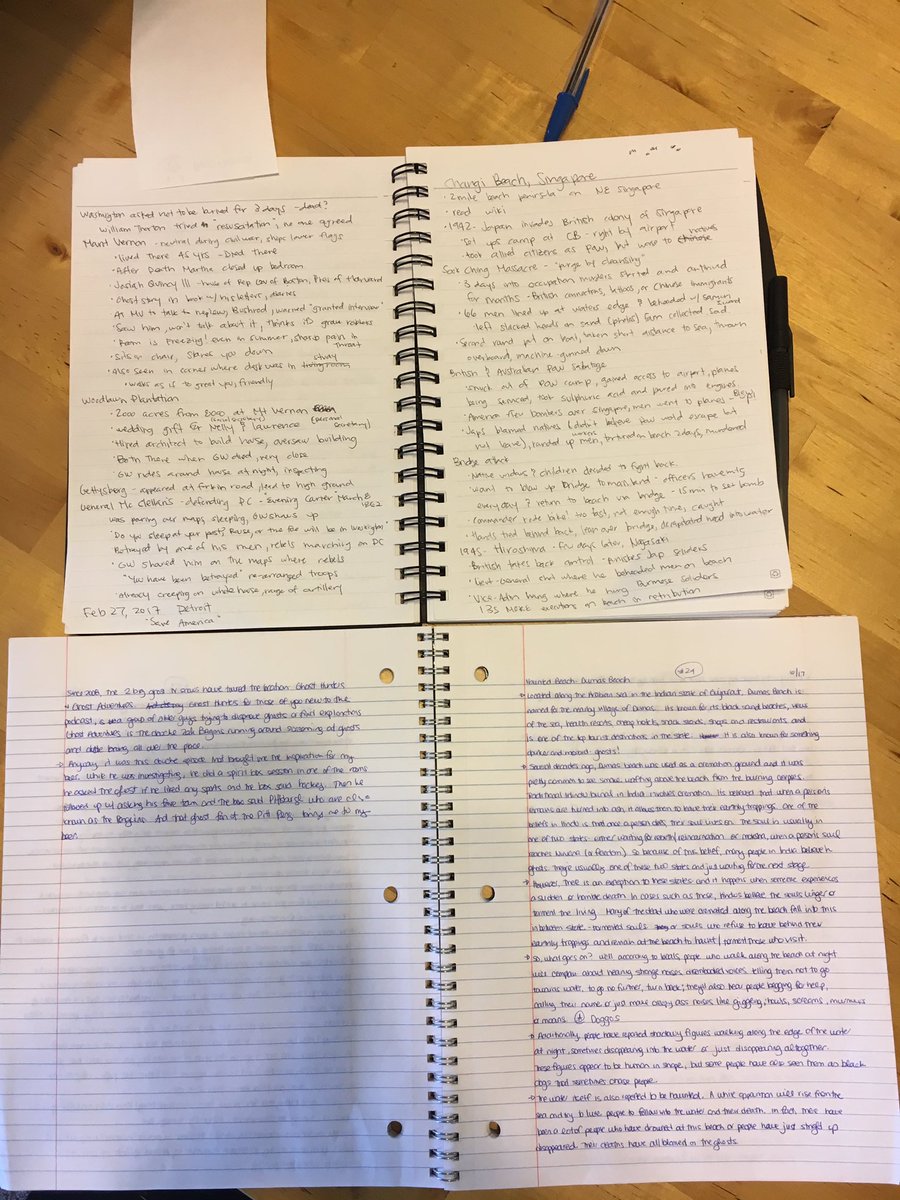 boosandbrews's tweet image. V &amp;amp; M&apos;s notebooks. The senseless ramblings of two mad women... and ghosts. #AlwaysGhosts #Podcast #StoryNotes