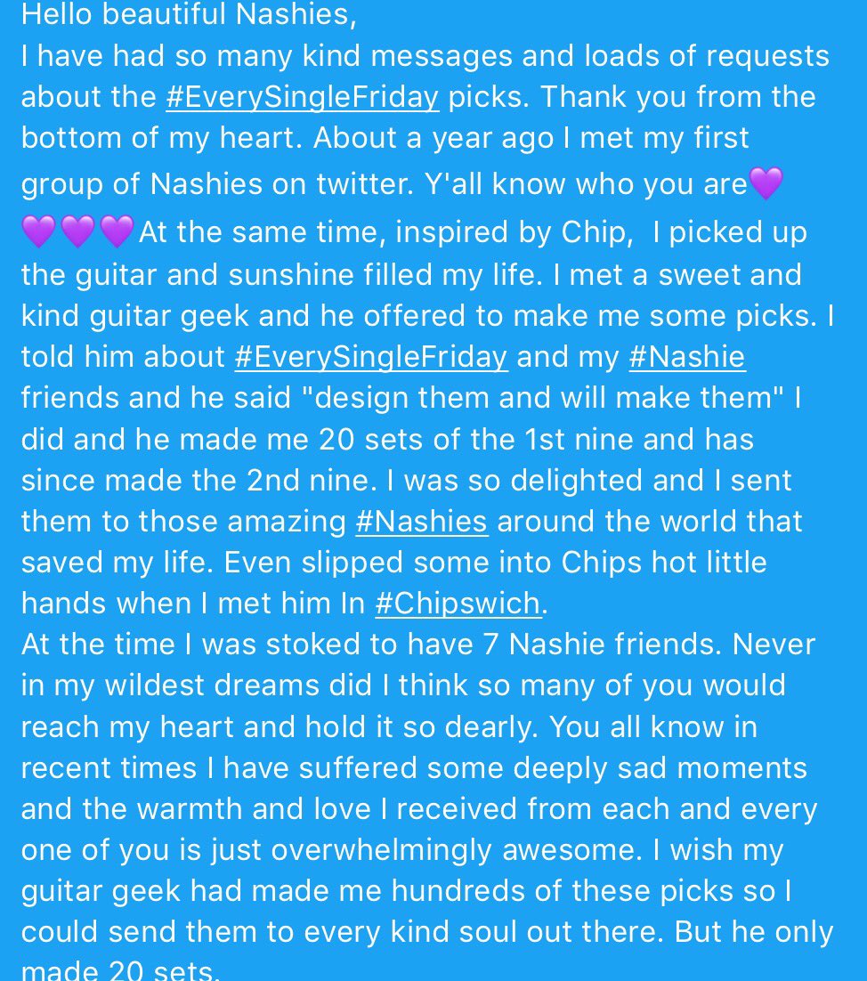 mahondc's tweet photo. @curlsywhirl @CharlesEsten A letter to #Nashies about the #ChipPicks. A gift to me was my gift to you. https://t.co/vVnKpiaJl2