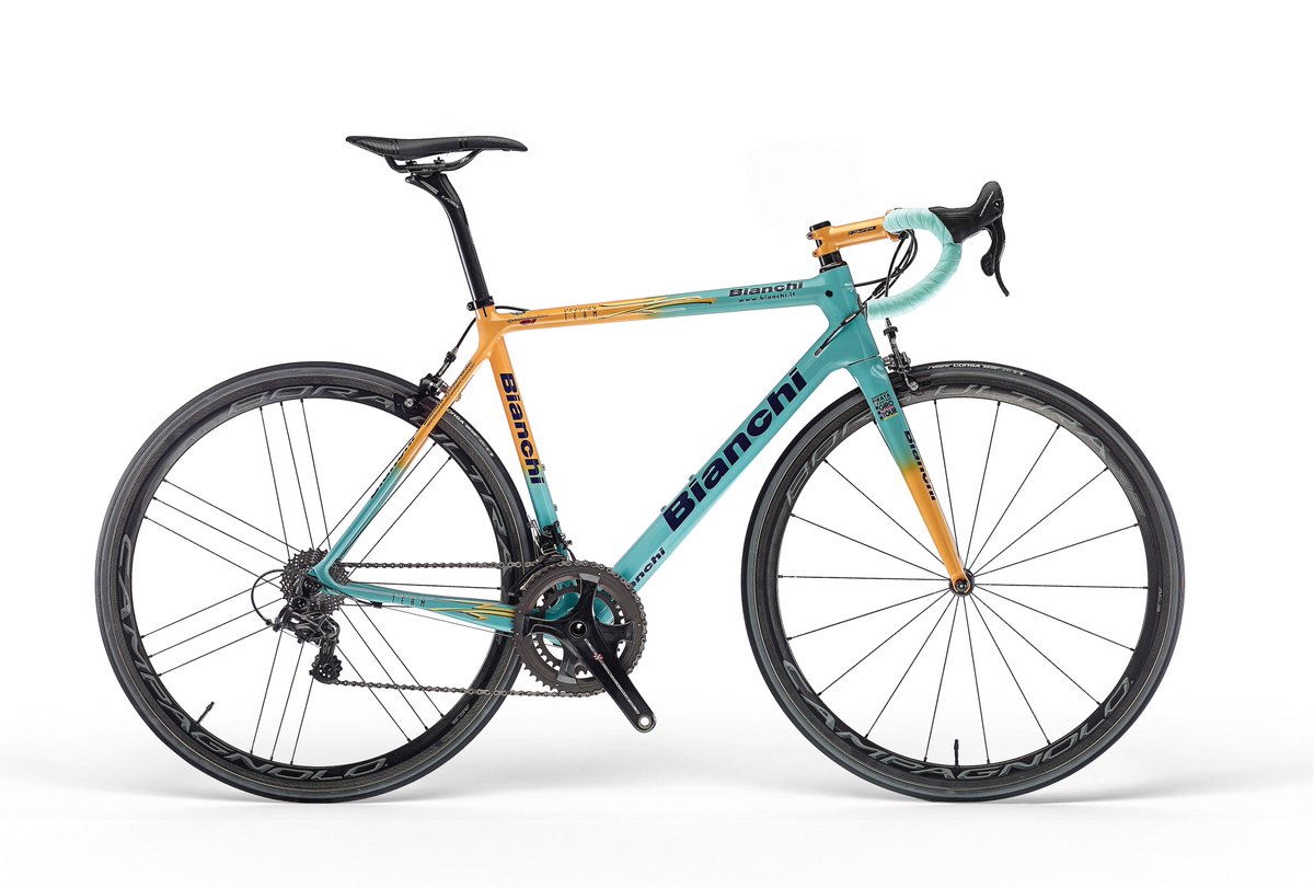 bianchicanada's tweet photo. BIANCHI INTRODUCES SPECIALISSIMA PANTANI - 20th ANNIVERSARY  Bianchi’s Specialissima celebrates the Pirata spectacular Giro-Tour double 1998 https://t.co/yUwpTvR5CA