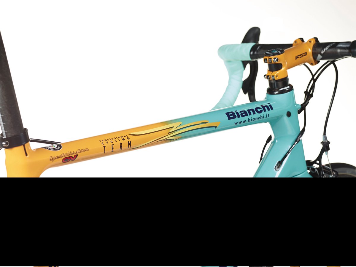 bianchicanada's tweet photo. BIANCHI INTRODUCES SPECIALISSIMA PANTANI - 20th ANNIVERSARY  Bianchi’s Specialissima celebrates the Pirata spectacular Giro-Tour double 1998 https://t.co/yUwpTvR5CA