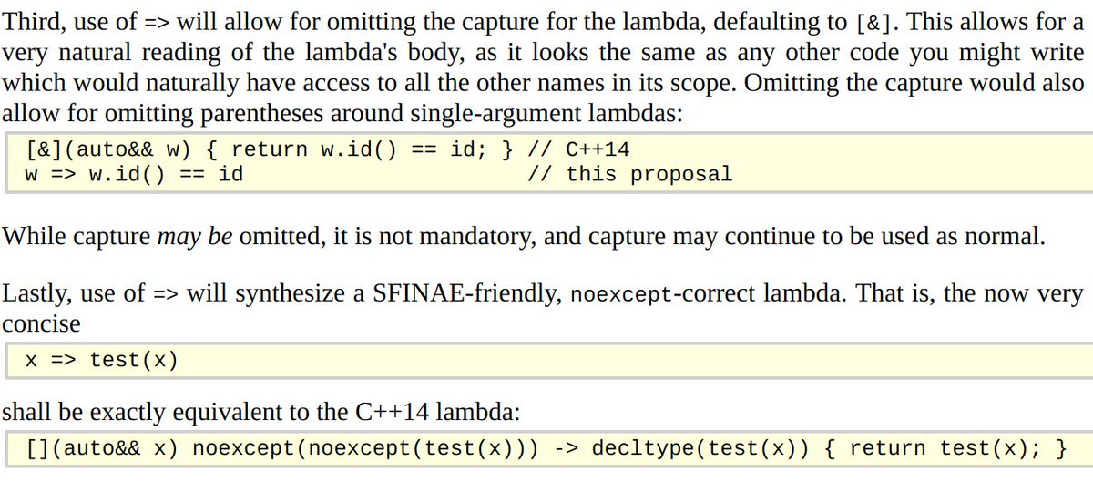 C++ lambdas look like JavaScript arrow functions with this proposal 😁
open-std.org/jtc1/sc22/wg21…