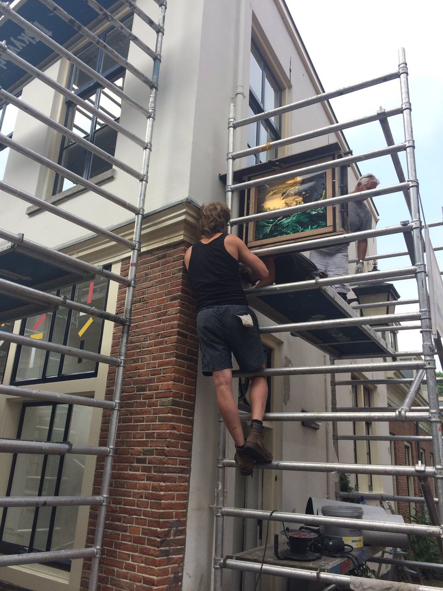 Schilders in de steigers! Morgen opening solo Jop Vissers Vorstenbosch bij #dapiran art project space #utrecht