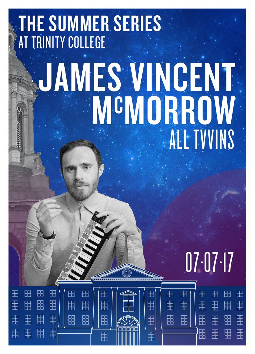 STAGE TIMES for the #SummerSeries tonight!
Gates: 7pm
@alltvvins: 8pm
<a href="/jamesvmcmorrow/">James Vincent McMorrow</a>: 9pm
mcd.ie/trinity-summer…