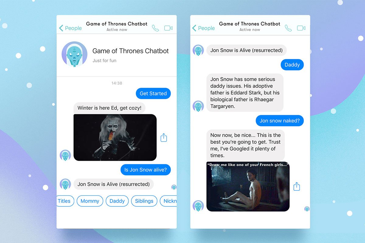 adage's tweet image. Creativity Pick: Confused by @GameofThrones? This chatbot&apos;s supposed to help clear things up. bit.ly/2sMCHAV