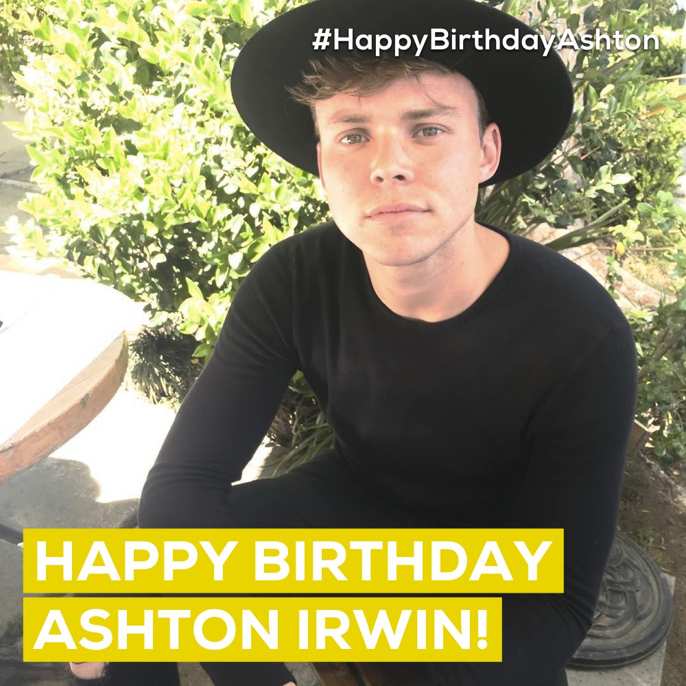 Bkstg's tweet photo. .@ashton5SOS turns 23 today! #HappyBirthdayAshton! 🎂🎈🥁🎉 https://t.co/7N50FltP65 https://t.co/j8yG1llNYy