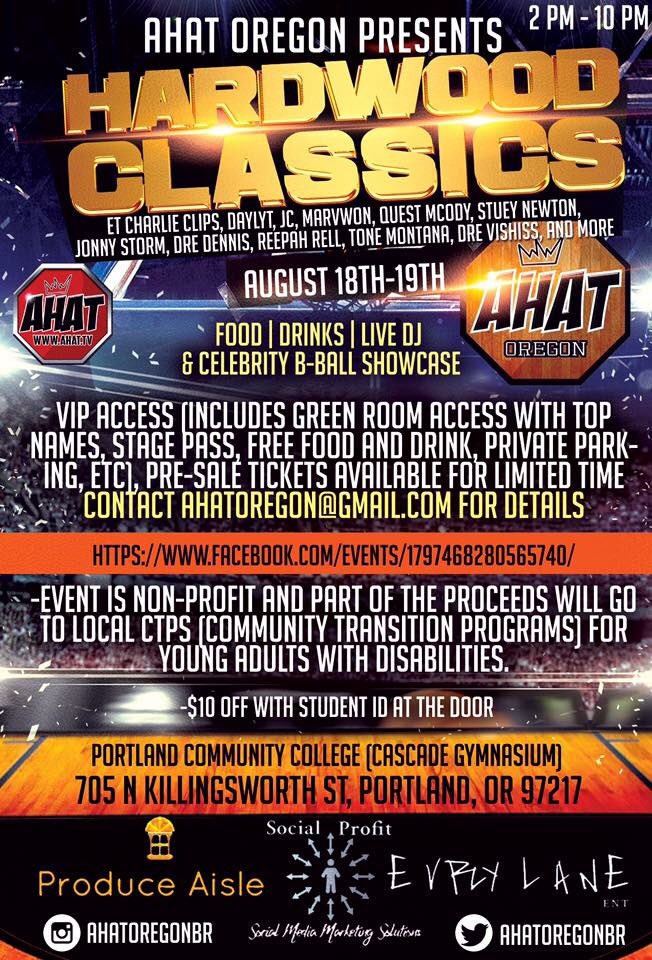 Way2Hott's tweet image. NW Battle Rap "Hardwood Classic" #HC1 @AHATOregonBR 
Tickets &amp;gt;&amp;gt; ahathc1.brownpapertickets.com