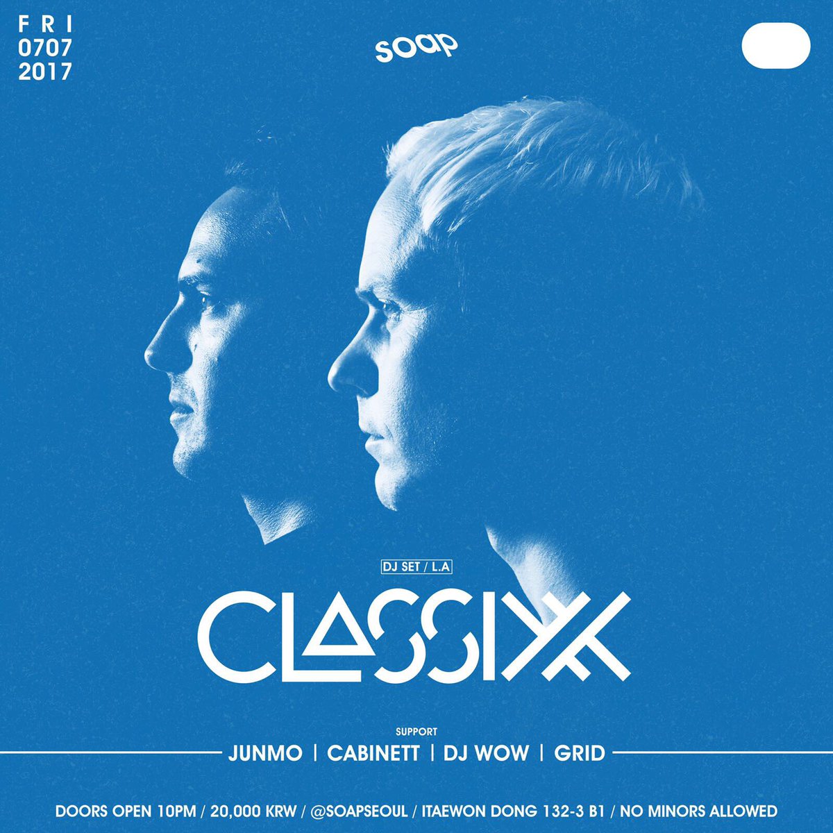 funkywow's tweet photo. tonight 🌃 w/ CLASSIXX

#soapseoul #classixx #discoexperience https://t.co/qFn0GMe4U5