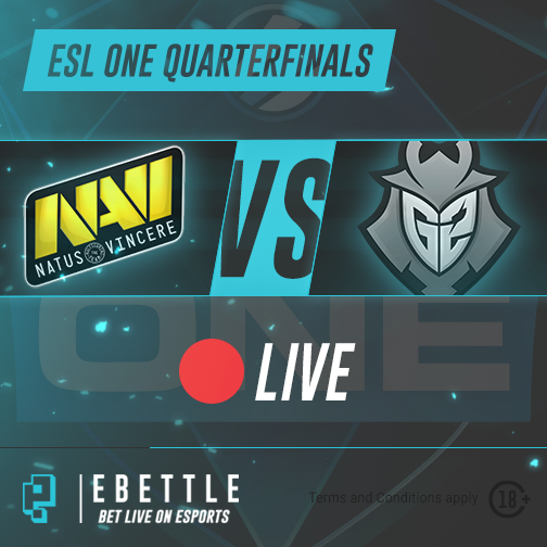 eBettleCom's tweet image. The first #ESLONECOLOGNE Quarterfinal is 🔴LIVE now!

🎲Bet here: bit.ly/2swIcQj