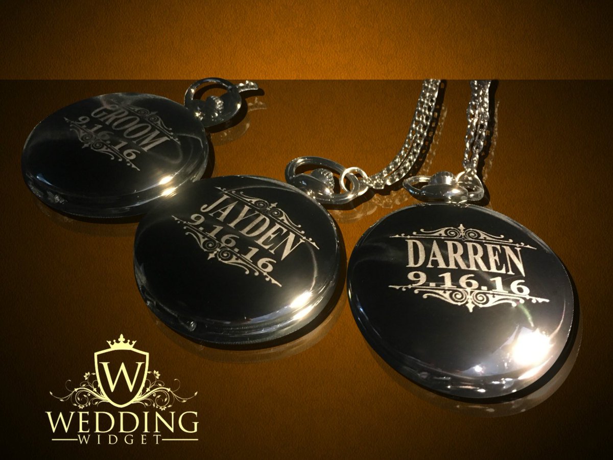 WeddingWidget's tweet image. Groomsmen gift - 2 Personalized Silver Pocket watches - … etsy.me/2qNtzLD #weddingwidget #CustomEngravedGift