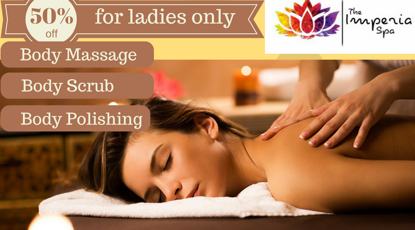 Citimist's tweet photo. #SpecialLadiesOffer Get 50% off on all #BodyScrubs #BodyMassages and #BodyPolishing @ #TheImeperiaSpa in #KoregaonPark #SpaOffers #Pune https://t.co/EkGjOUsefo