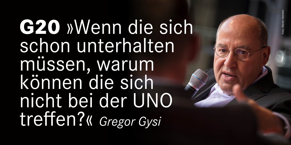#NoG20 Die @UN tagt jedes Jahr im September. Da können alle Staats- + Regierungschefs hinfahren + sich unterhalten. deutschlandfunk.de/vor-dem-gipfel…