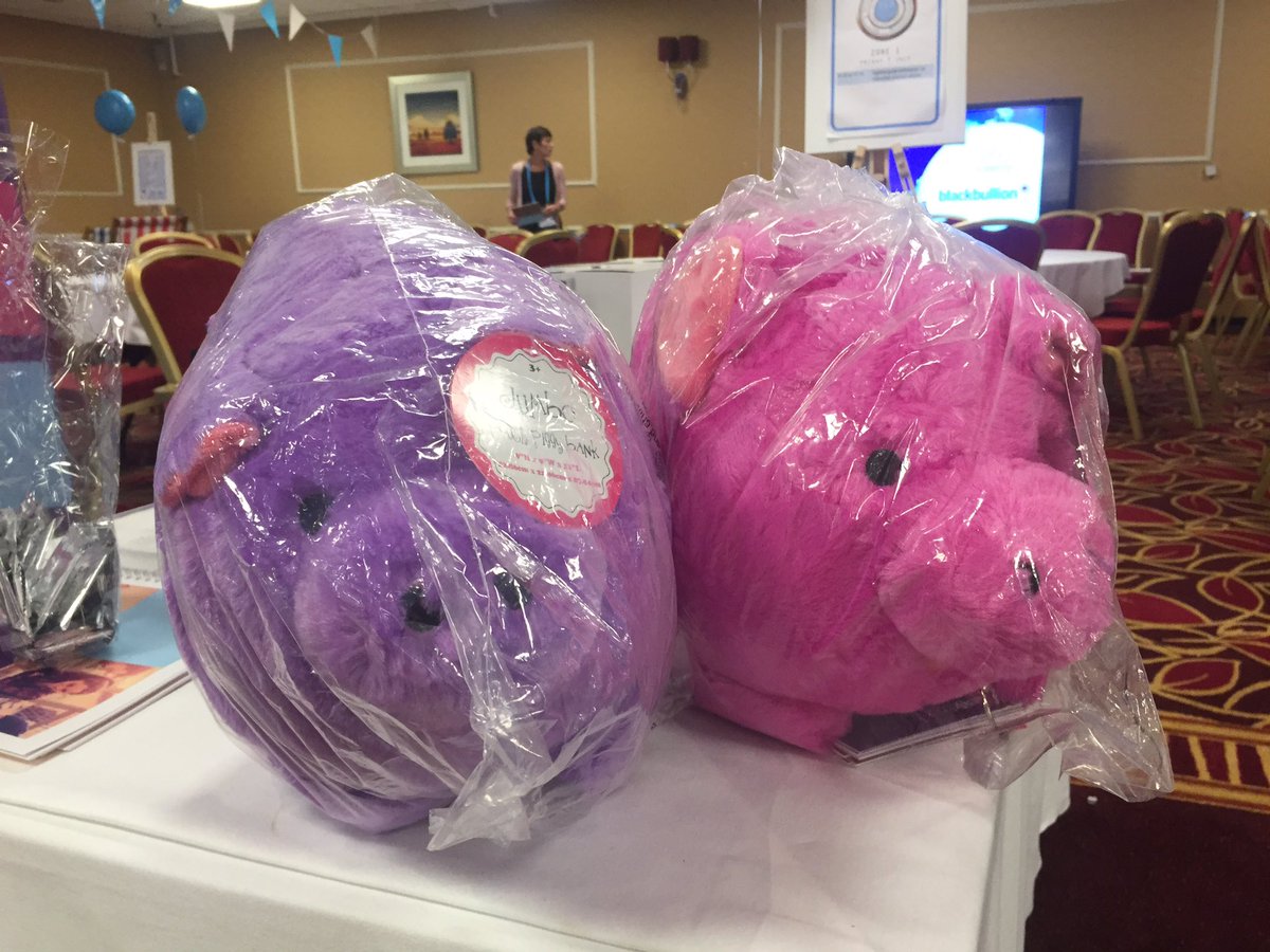 blackbullion's tweet photo. The piggies are all packed and ready to be picked up by their new owners! Come to the #AMOSSHE2017 #networkinghub to find out who WON! https://t.co/HGg2UK2wWr