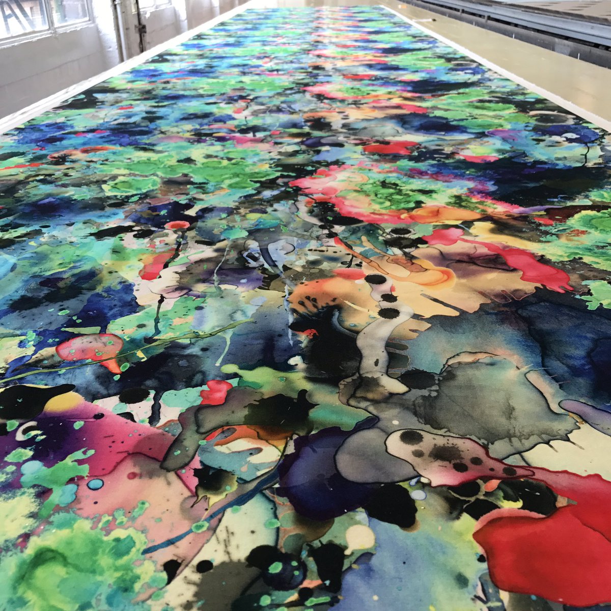 TBeasties's tweet image. What would you create with our Kaleido Splatt All Over Velvet Fabric? #FabricFriday #design #print #colour #textiles #fabric #velvet