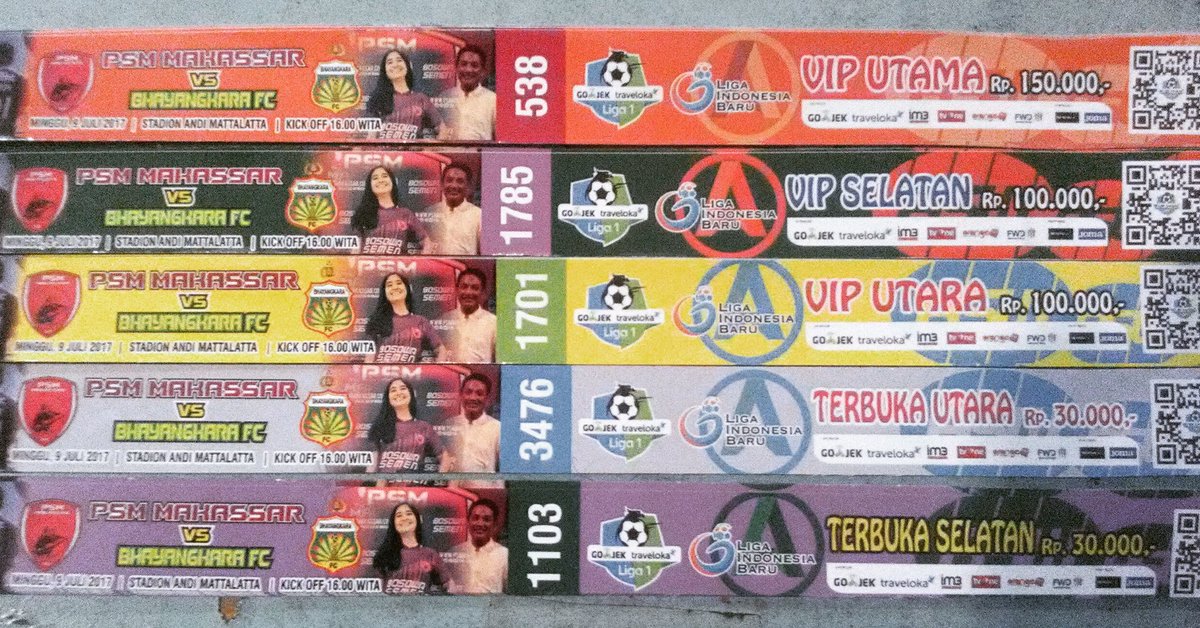 Ready tiket laga PSM makassar vs Bhayangkara FC
<a href="/t/">Tantek</a> warkop zyazyabi
Jl. Laccukang
WA : 081355974998
@Maczman_Ori 
<a href="/Daeng_Info/">Daeng Info</a>
