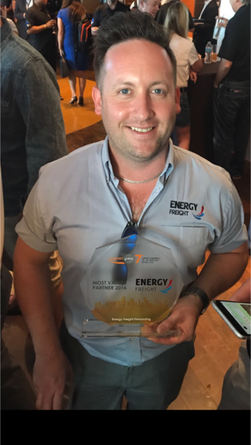 energy_freight's tweet photo. Ian Connell and Matt Paton attended the @lognetglobal conference in Miami, where we won runner up for 'Most Valued Partner 2016'! https://t.co/VWECTOTUgp