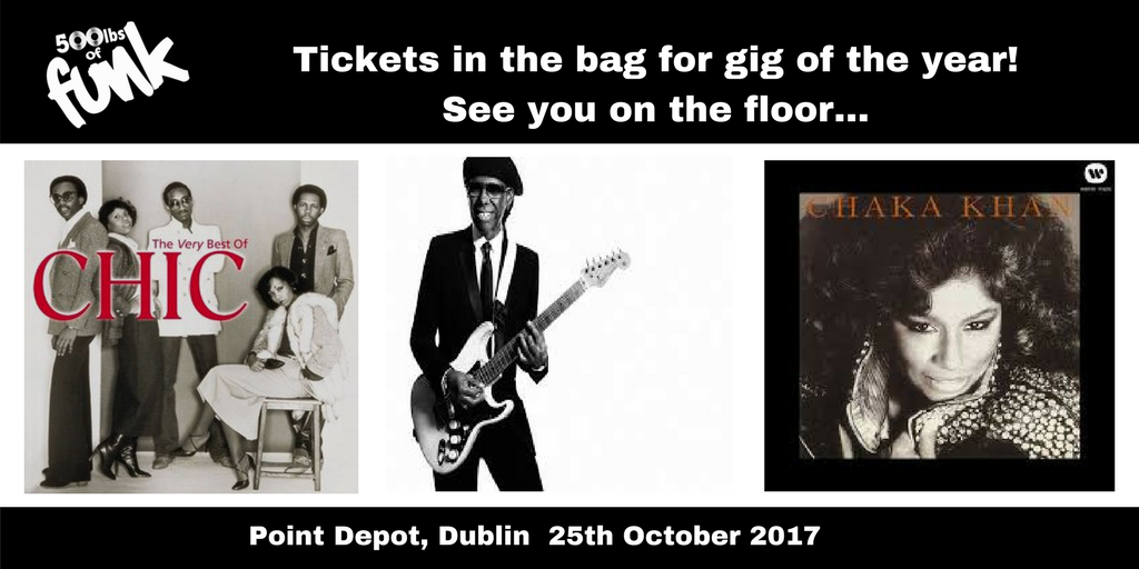 500lbsoffunk's tweet photo. We are looking forward to this gig! @nilerodgers #Chic @ChakaKhan that's a lot of funk in one place at one time #funk #disco #soul https://t.co/UPRwdb6gtH
