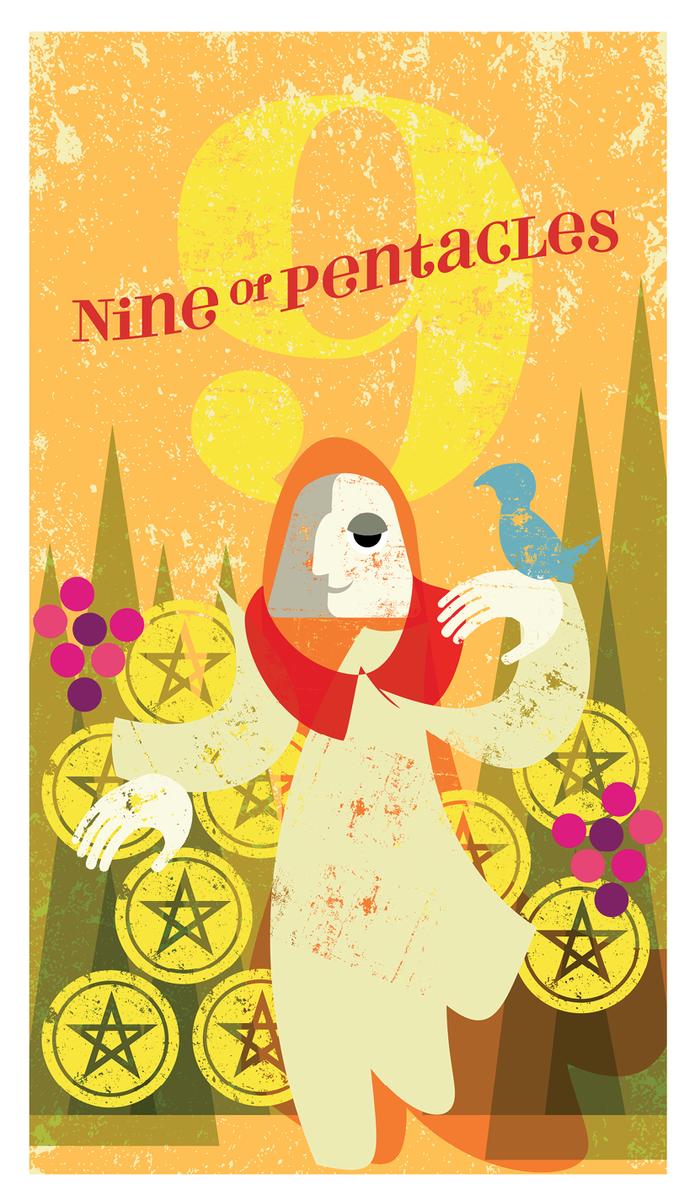 MmeClaraSeesAll's tweet image. #tarot #cardofTheDsy - #9ofPentacles - Success is well-deserved and now life is to be enjoyed. #madamclaraseesall