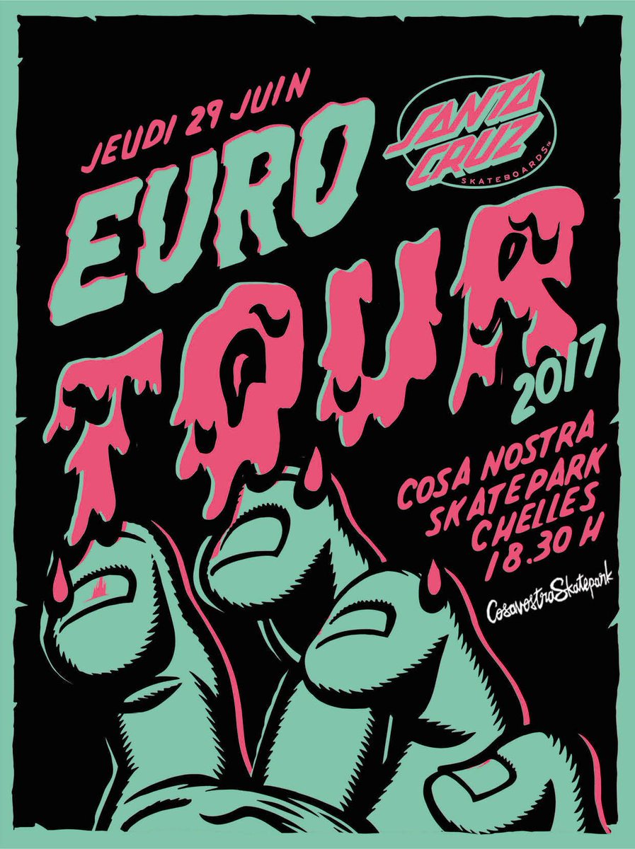#SantaCruzEuroTour – Jeudi 29 juin 2017 à 18h30 !! Tom Asta, Eric Dressen, Tom Remillard, Kevin Braun, Erick Winksowski and Jeremy Knibbs