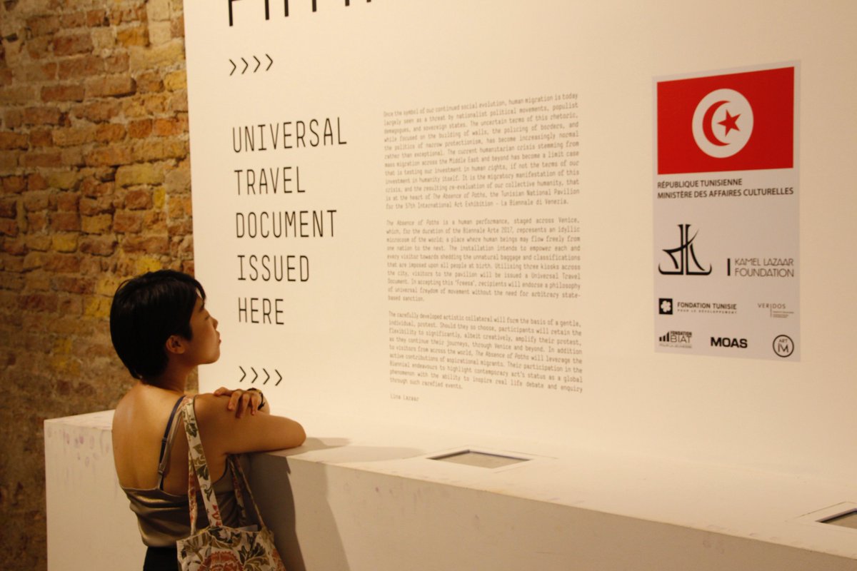 absenceofpaths's tweet photo. The #TunisianPavilion today. 
#Arsenale #TheAbsenceofPaths #humanmigration #migrants #freemovement #migrantcrisis #freesa #venezia https://t.co/vdlQ9g5riK