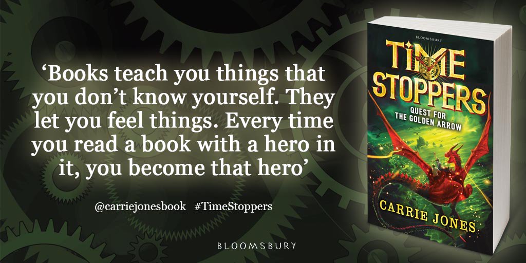 KidsBloomsbury's tweet photo. We love this quote about books from #TimeStoppers by @carriejonesbook! The Quest for the Golden Arrow is OUT NOW! https://t.co/p135jB1W3J https://t.co/IWZuPDrHhw