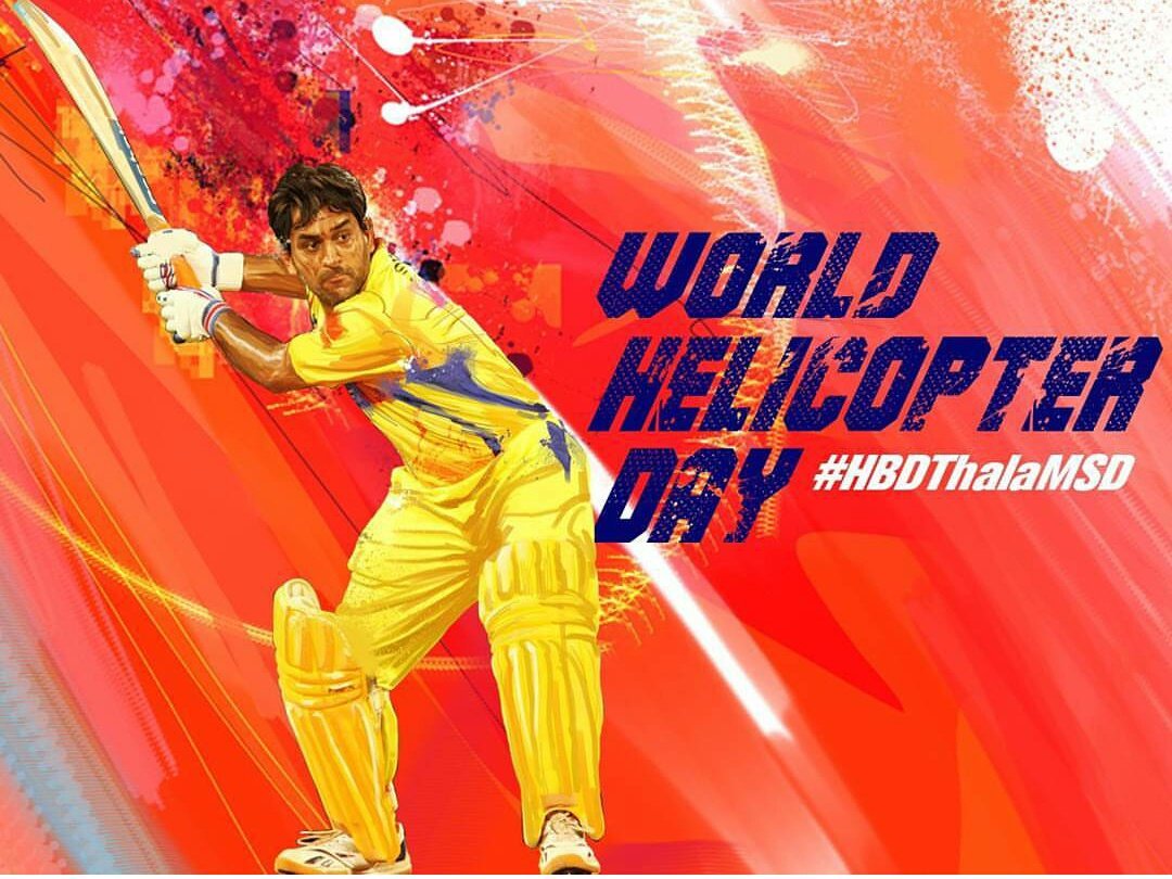 gm_vel's tweet photo. Happy birthday thala #MSDhoni u #inspired us a Lot. Let the #helicoptershot #Continues #HappyBirthdayMSD https://t.co/BixxAhh464
