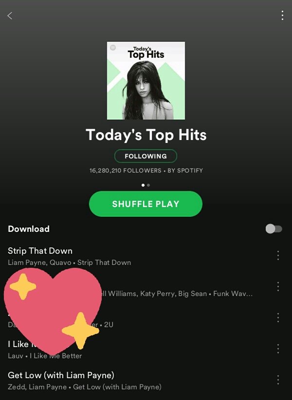 shawndirectionx's tweet photo. TODAY'S TOP HITS on @Spotify 
#1 — #StripThatDown 
#5 — #GetLow 

im so proud of you @LiamPayne ! You deserve everything. All the love xx https://t.co/FMFtdpg0gX