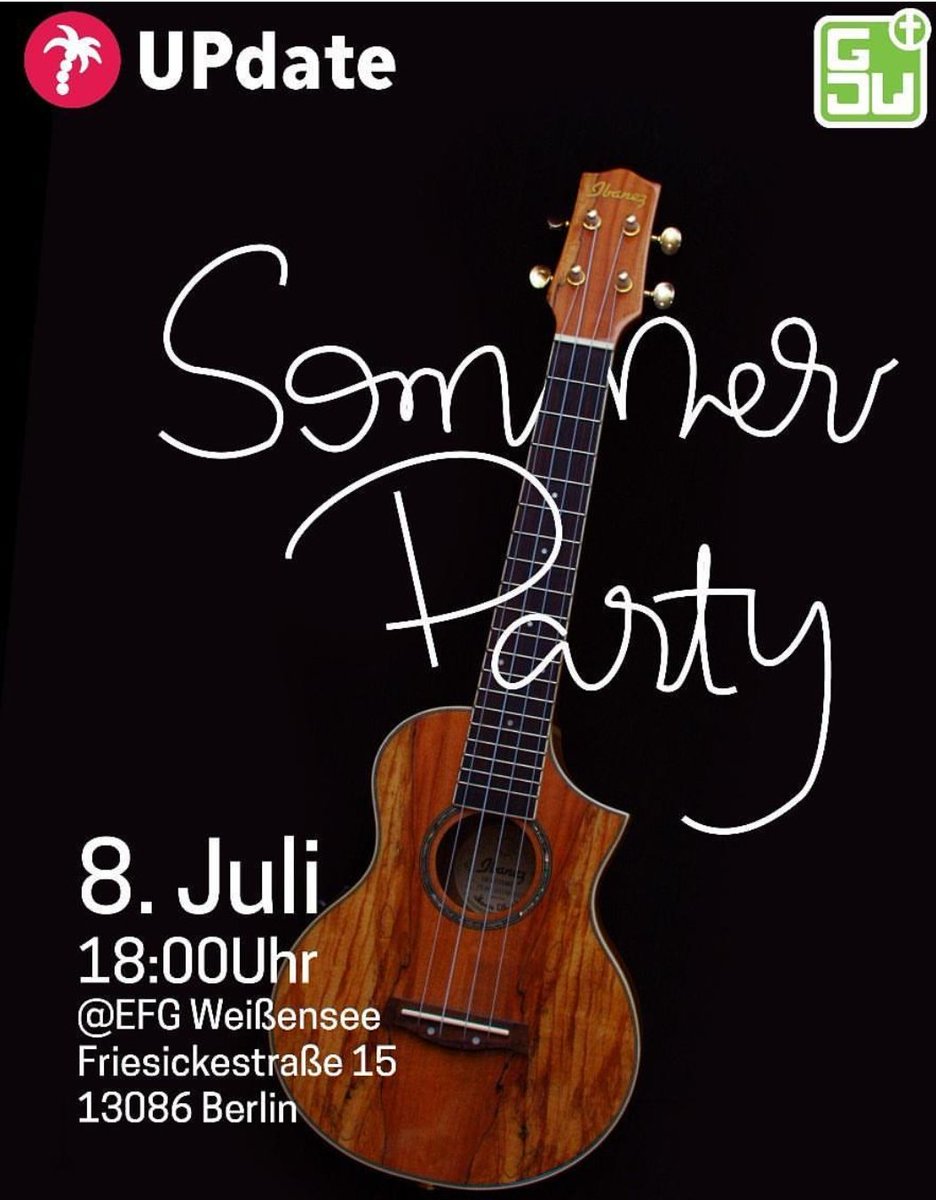 Nochmal eine herzliche Einladung morgen zu unserer Sommerparty in die EFG Weißensee zu kommen. Es warten einige Aktionen auf euch! #UPdate