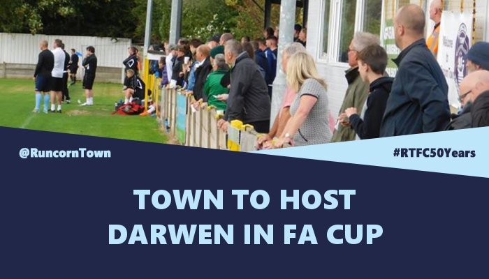 Runcorn Town will kick off the season with a home tie against @AFCDarwen1 in the <a href="/EmiratesFACup/">Emirates FA Cup</a>. Tie to be played on Sat 5th August.