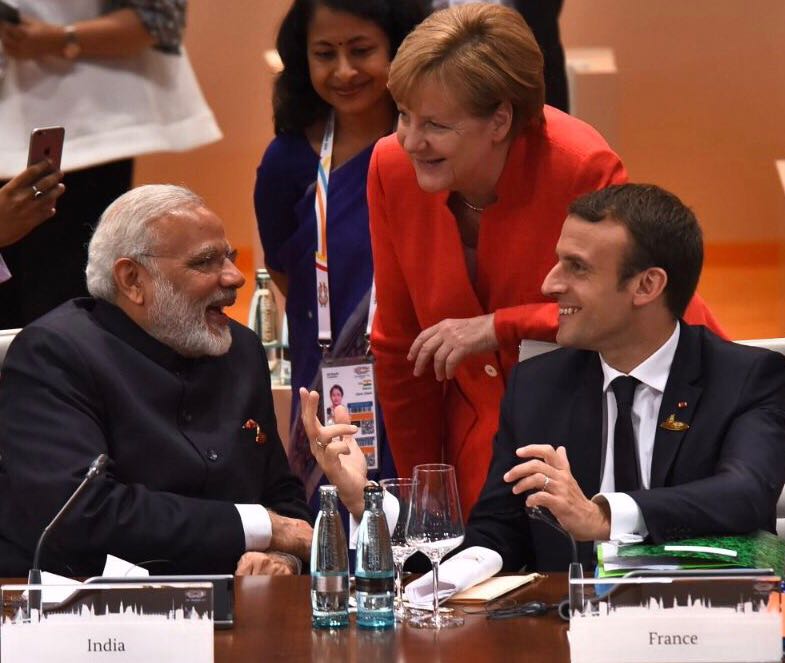 PM Narendra Modi interacts with G20 leaders before start of plenary session