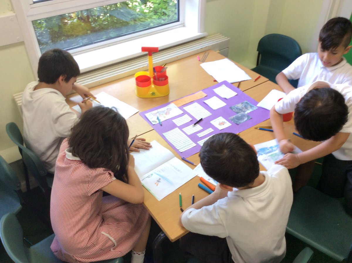 Create_Class1's tweet image. Working really hard to be ready for our Nature exhibition at 2.30pm.