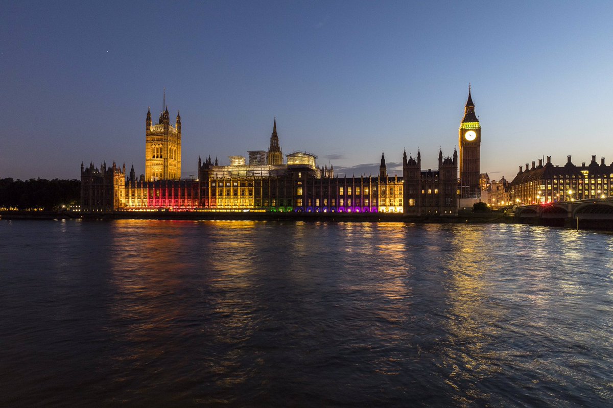 UK Parliament lights up ahead of Pride in London Parade