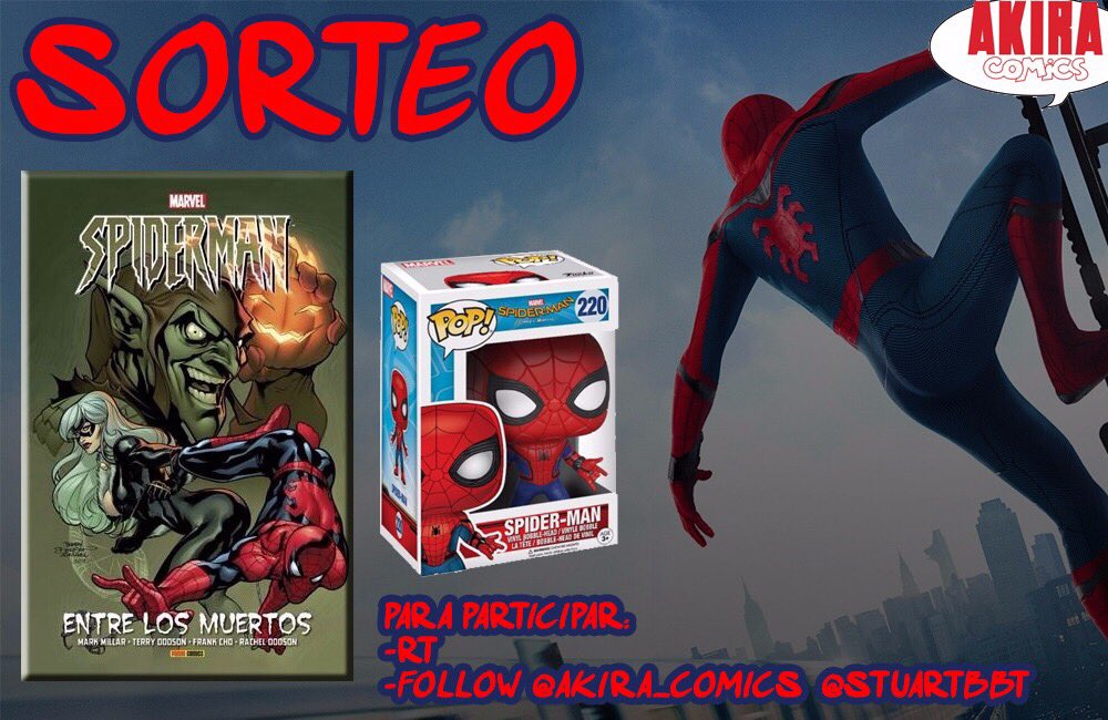 StuartBBT's tweet photo. SORTEO: Cómic Spiderman (cartoné) + Funko Pop Spiderman.
Para participar:
➡️RT
➡️Follow @Akira_Comics y @StuartBBT 
FIN: 17-07-17 https://t.co/QPmVDDDxbl