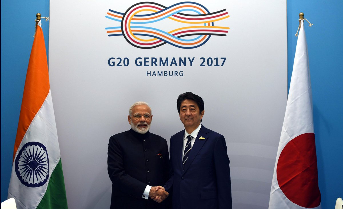 PM Narendra Modi meets Japan 's PM Abe Shinzo on sidelines of G20 Summit