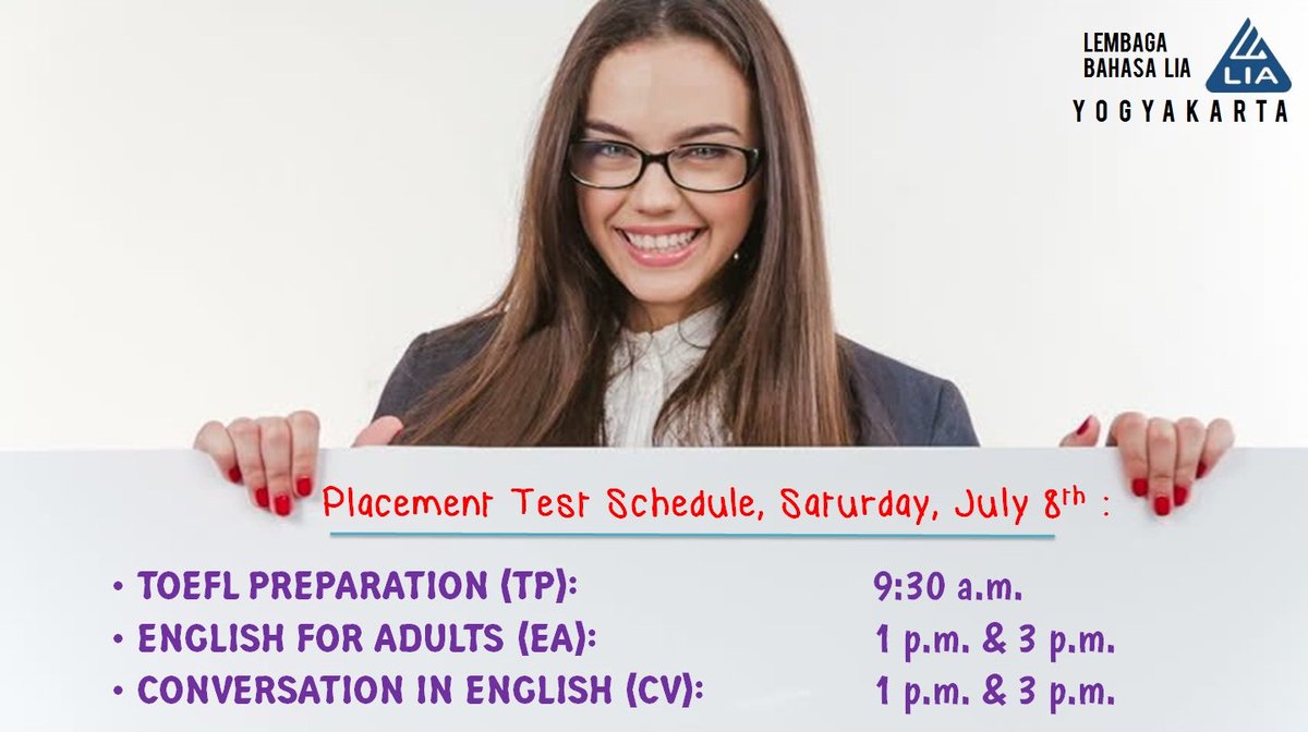 LB_LIAJogja's tweet image. #PlacementTest #Schedule #LBLIAYogyakarta #LIACondongcatur #July2017