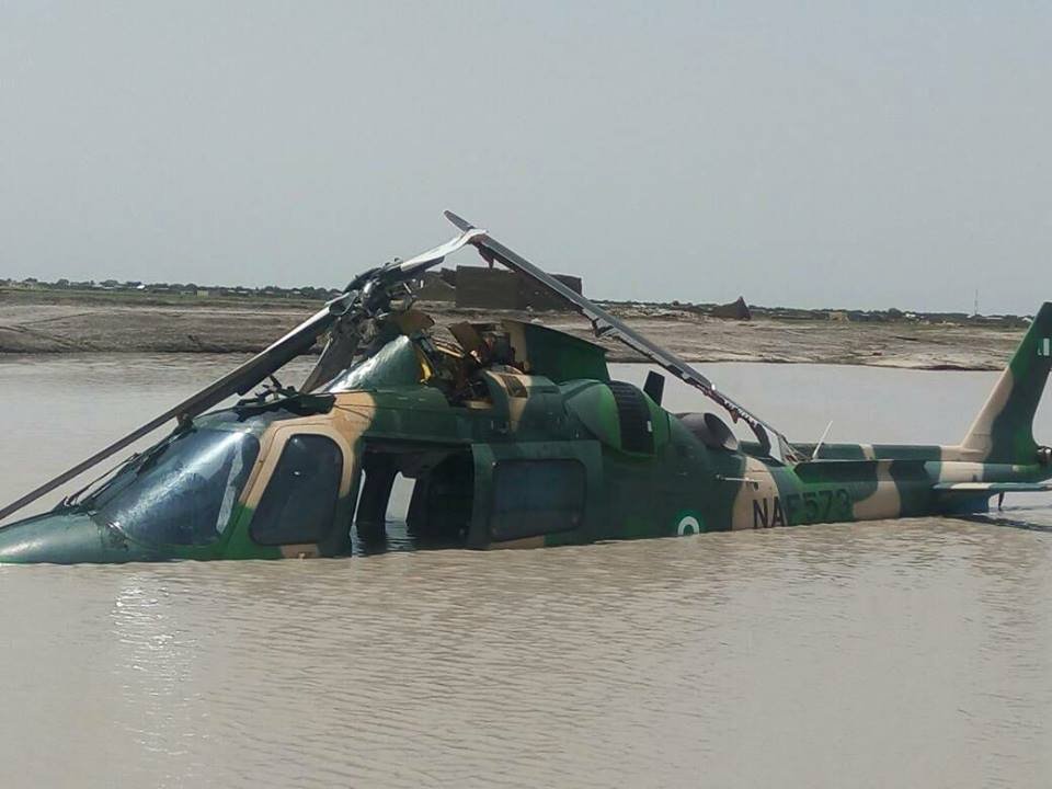 JosephHDempsey's tweet photo. #Nigeria Air Force A109 helicopter 'NAF573' ditched yesterday after reported technical fault https://t.co/OK6WeTnaO8 https://t.co/ahFYytbQNc