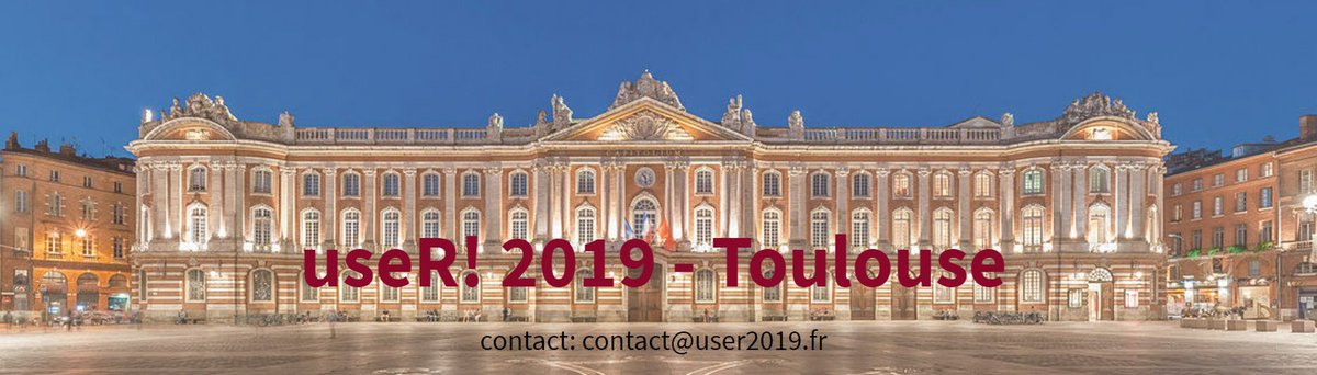 UseR2019_Conf's tweet image. After #useR2017 in Brussel & Brisbane in 2018, we will be hosting #useR2019 in Toulouse. Happy and thrilled by this great honor! #rstats #TY