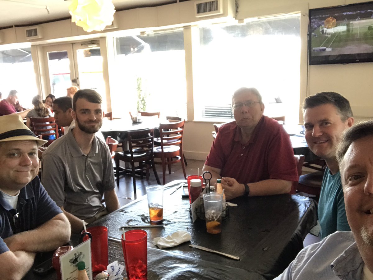 _JayAdkins's tweet photo. Having lunch with "those who troubleth Israel." Not-pictured @QuintAdkins is to my left & @toddbenkert already left. #sbcpc17 https://t.co/eFdzPIbALL