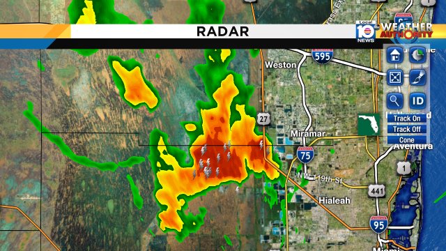 It has been a warm & humid Friday,we continue to see storms sparked by the sea breeze inland areas. Watch Local10. https://t.co/1jmQGey42T