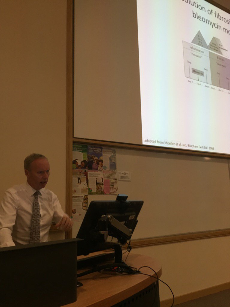IPFdoc's tweet photo. Simon Johnson describing targeting matrix crosslinks 2 treat fibrosis. #NIMFS https://t.co/K6baICNIji
