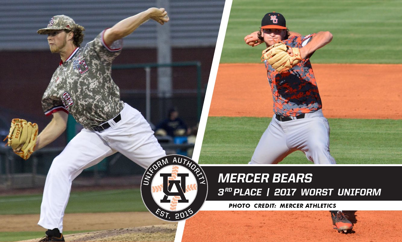 Uniform Authority on X: #UniAuthority Worst Uniform of the 2017 College  Baseball Season: 3. @MercerBaseball #UAAwards  / X