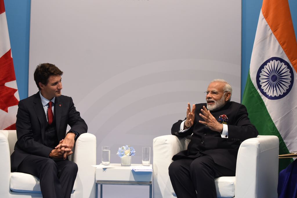 PM Narendra Modi meets Canada PM Justin Trudeau of Canada on the sidelines of G20