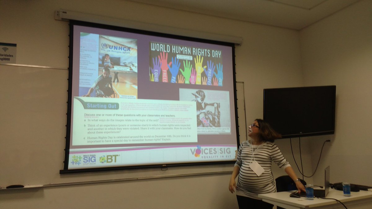 VoicesSIG's tweet photo. Human rights in the ELT classroom - lessons from Brazilian public schools textbooks.
#btsig2017 https://t.co/YBizJTdBl9