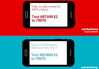 JaynePeirce_Rec's tweet photo. Just received our first #TextDonation for the @ttcrusade 
Thanks to everyone who has supported @ReubensRetreat &amp; @ABTALifeLine so far #TTC17 https://t.co/sN7ZxCUiLl