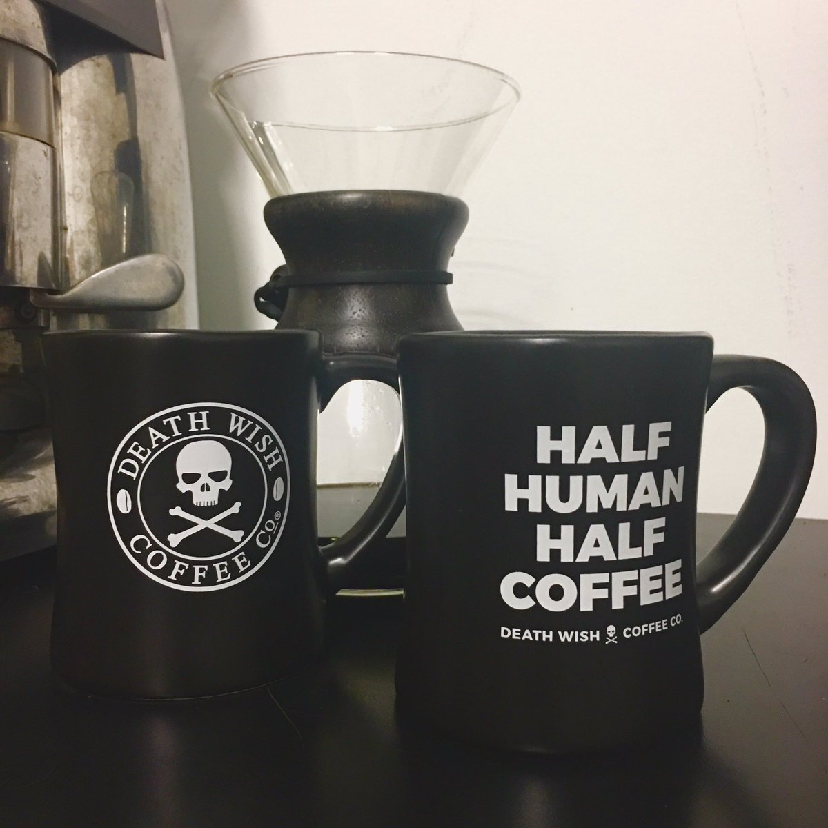 DeathWishCoffee's tweet photo. I'm 50% coffee, 50% human. How about you? Comment, follow + RT to win a Death Wish Coffee Diner Mug Set! #FreebieFriday https://t.co/sKe6FmGidy