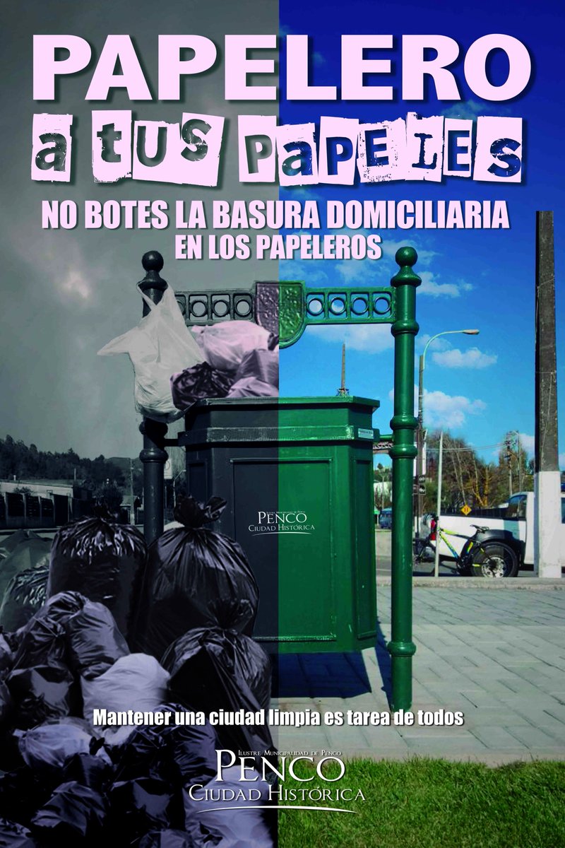 #PapeleroaTusPapeles #Penco Recuerda no botar en los papeleros la basura domiciliaria <a href="/VictorHugoPenco/">VictorHugoFigueroa</a> @ingridgaticaj <a href="/polovalenciaa/">POLO VALENCIA SILVA</a>