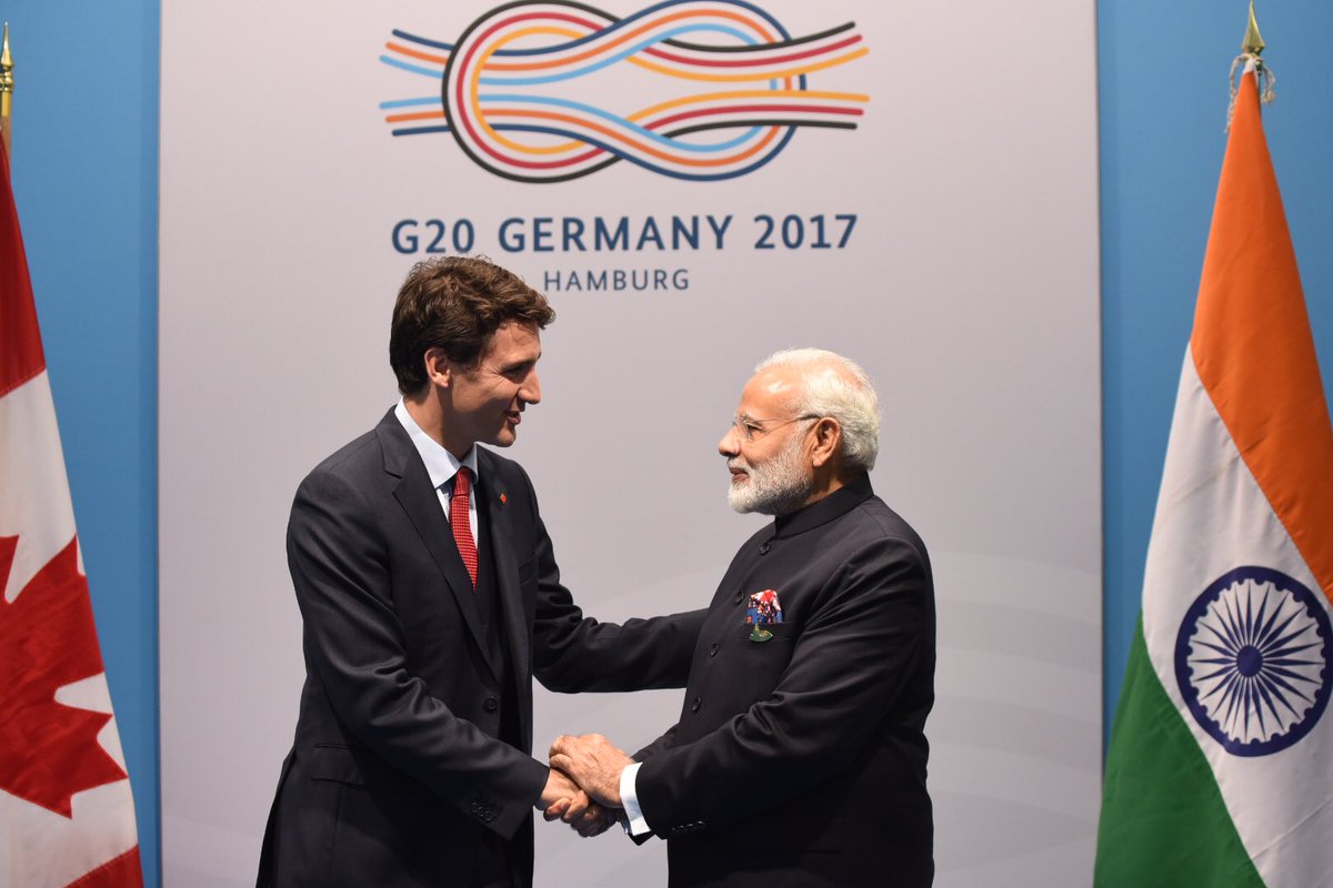 Narendra Modi (@narendramodi) on Twitter photo Delighted to meet you, PM <a href="/JustinTrudeau/">Justin Trudeau</a>. Our discussions today will add more vigour to the India-Canada friendship. Delighted to meet you, PM <a href="/JustinTrudeau/">Justin Trudeau</a>. Our discussions today will add more vigour to the India-Canada friendship.