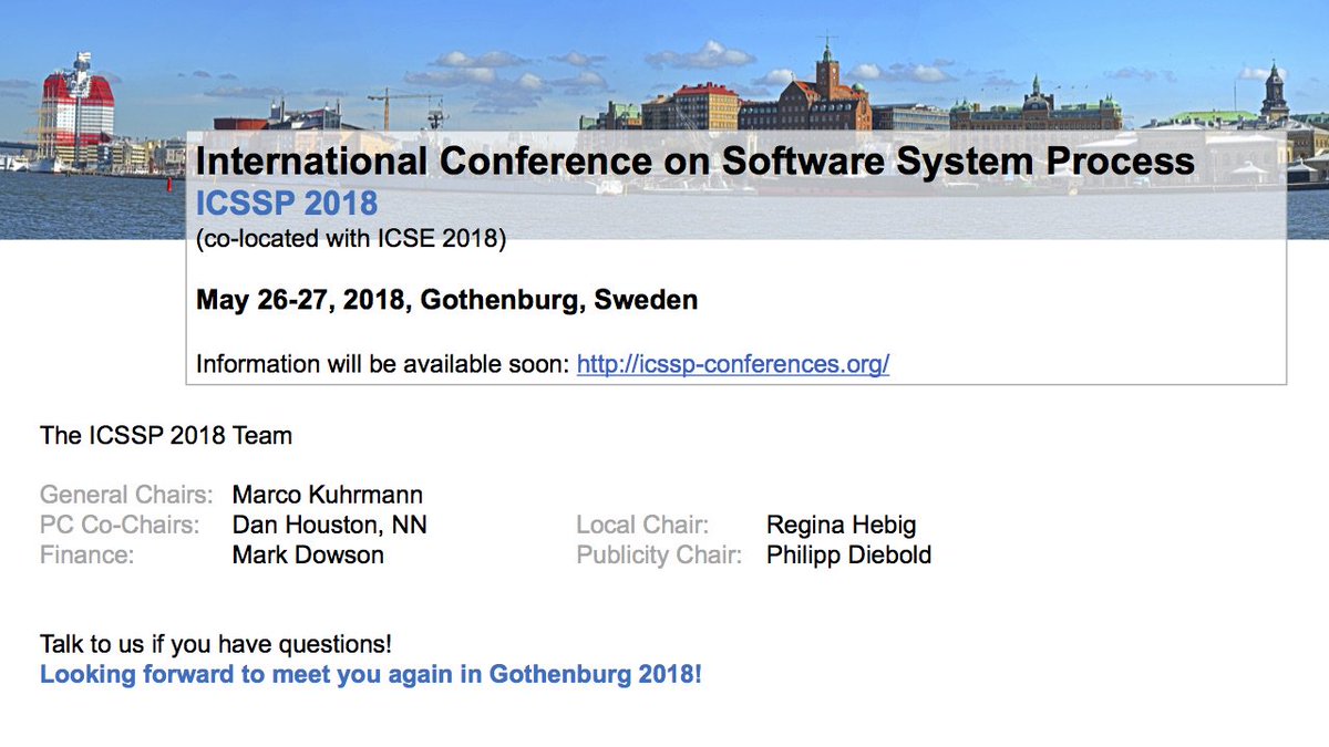 ICSSP's tweet photo. And next year will be ... in Gothenburg #icssp17 #icssp18 https://t.co/weFX3zneDd
